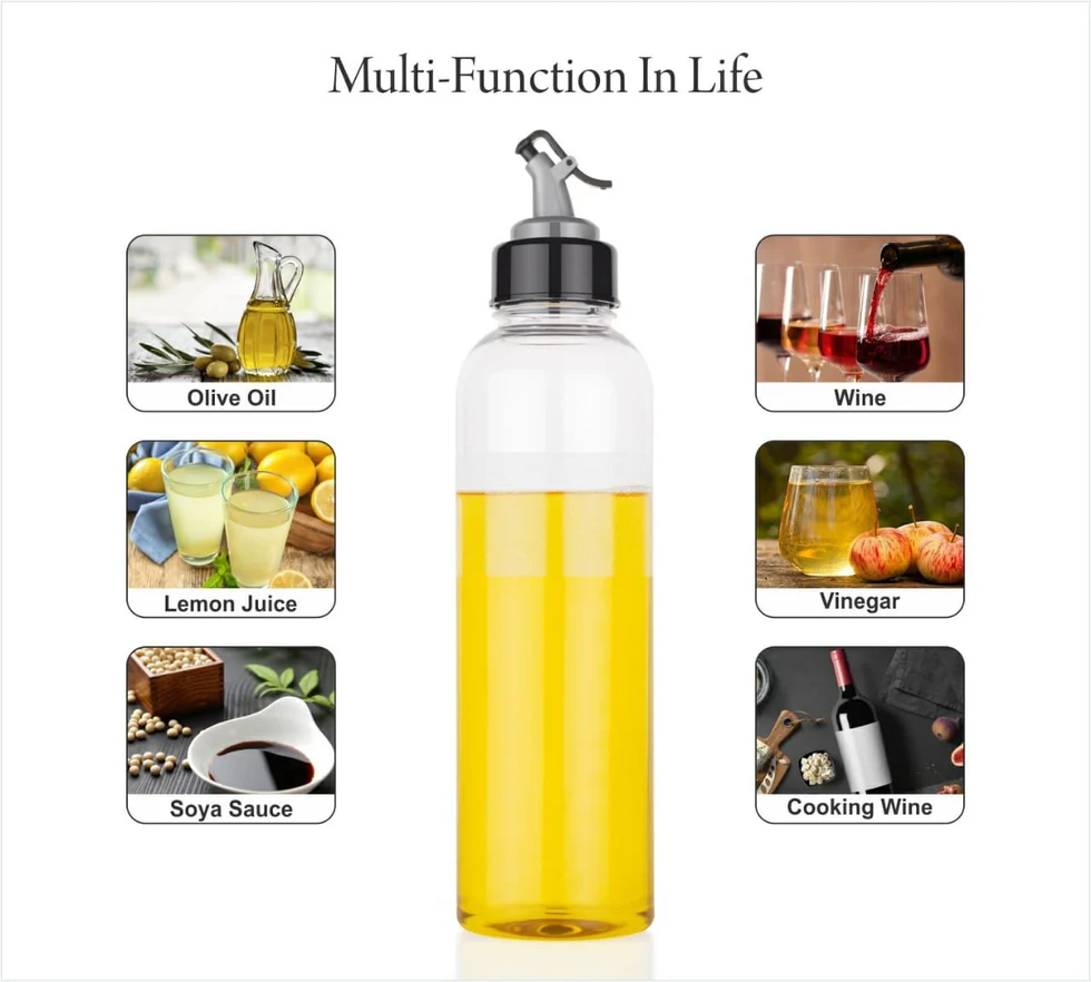1L Oil Dispenser with Lid & Drip-Free Spout (Plastic) - Image 4