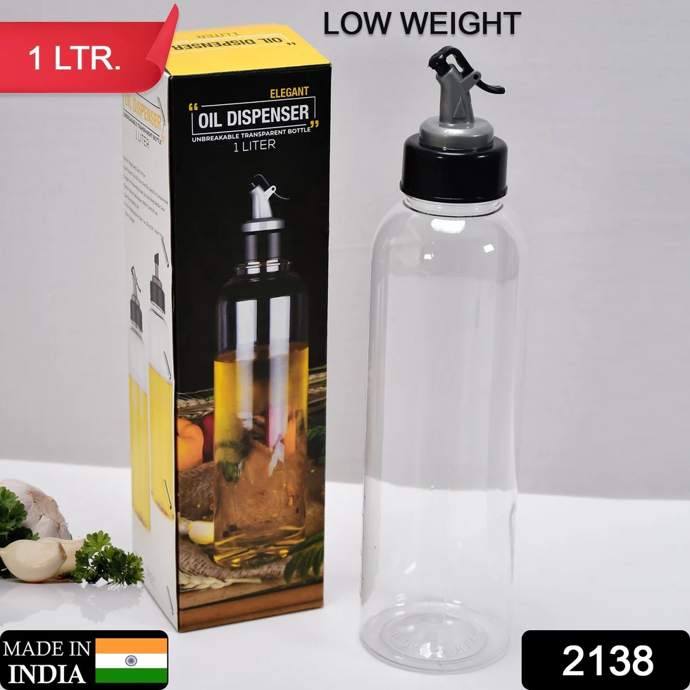 1L Oil Dispenser with Lid & Drip-Free Spout (Plastic) - Image 2